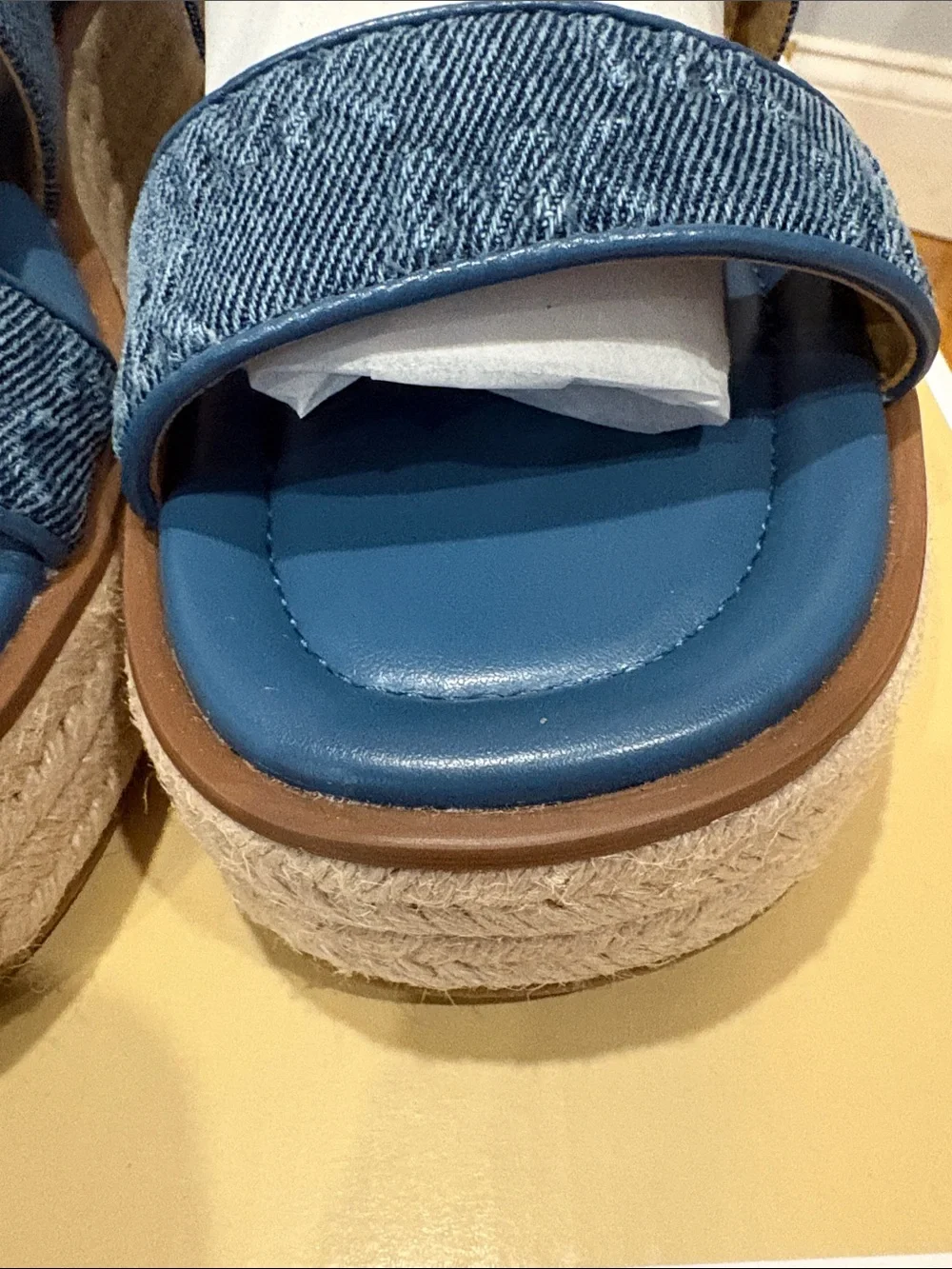 Michael Kors Denim Blue Espadrille Platform Sandals - Women's